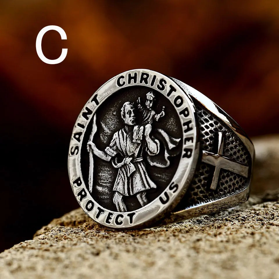 St. Christopher Stainless Steel Ring VRAFI