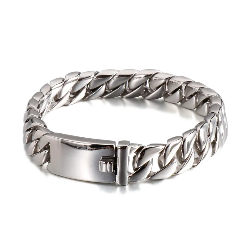 Stainless Steel Punk Rock Curb Link Bracelet VRAFI