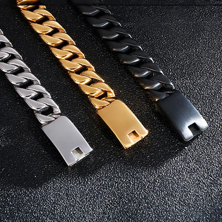 Stainless Steel Punk Rock Curb Link Bracelet VRAFI