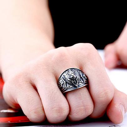 Steel Warrior Men's Tiger Ring