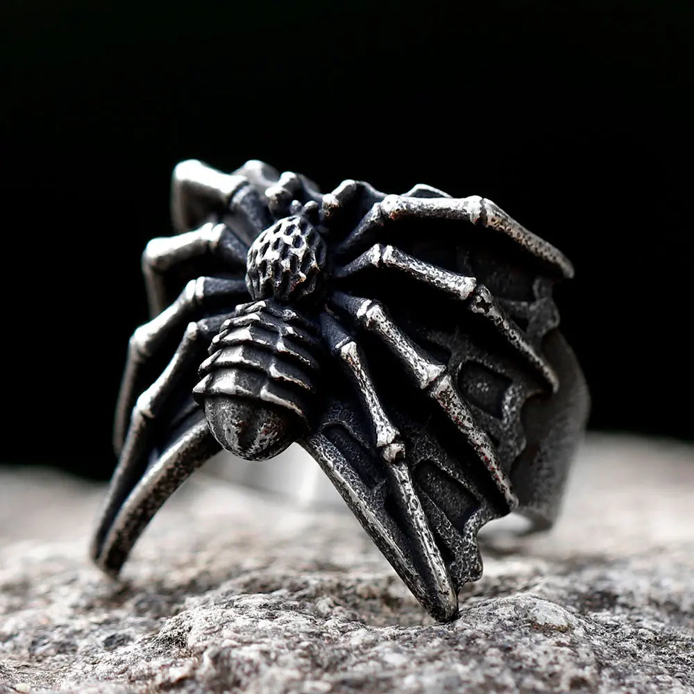 Stereoscopic Spider Stainless Steel Ring VRAFI