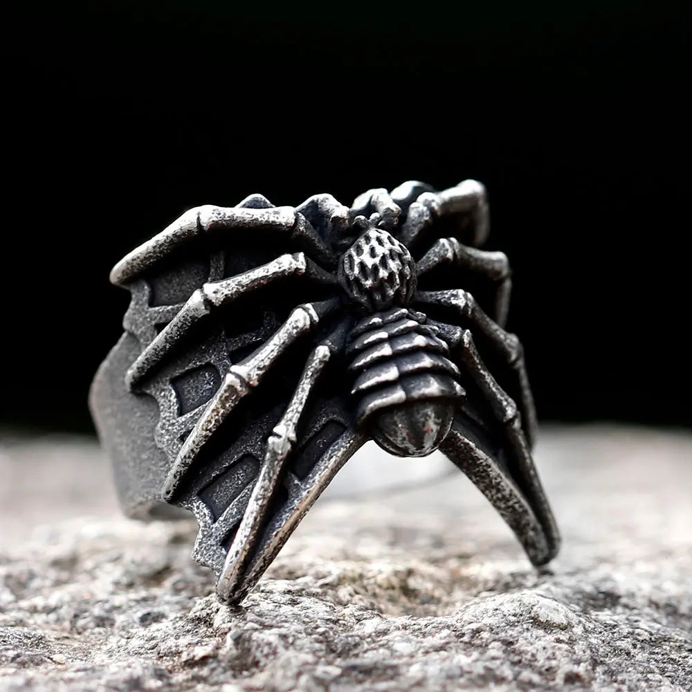 Stereoscopic Spider Stainless Steel Ring VRAFI