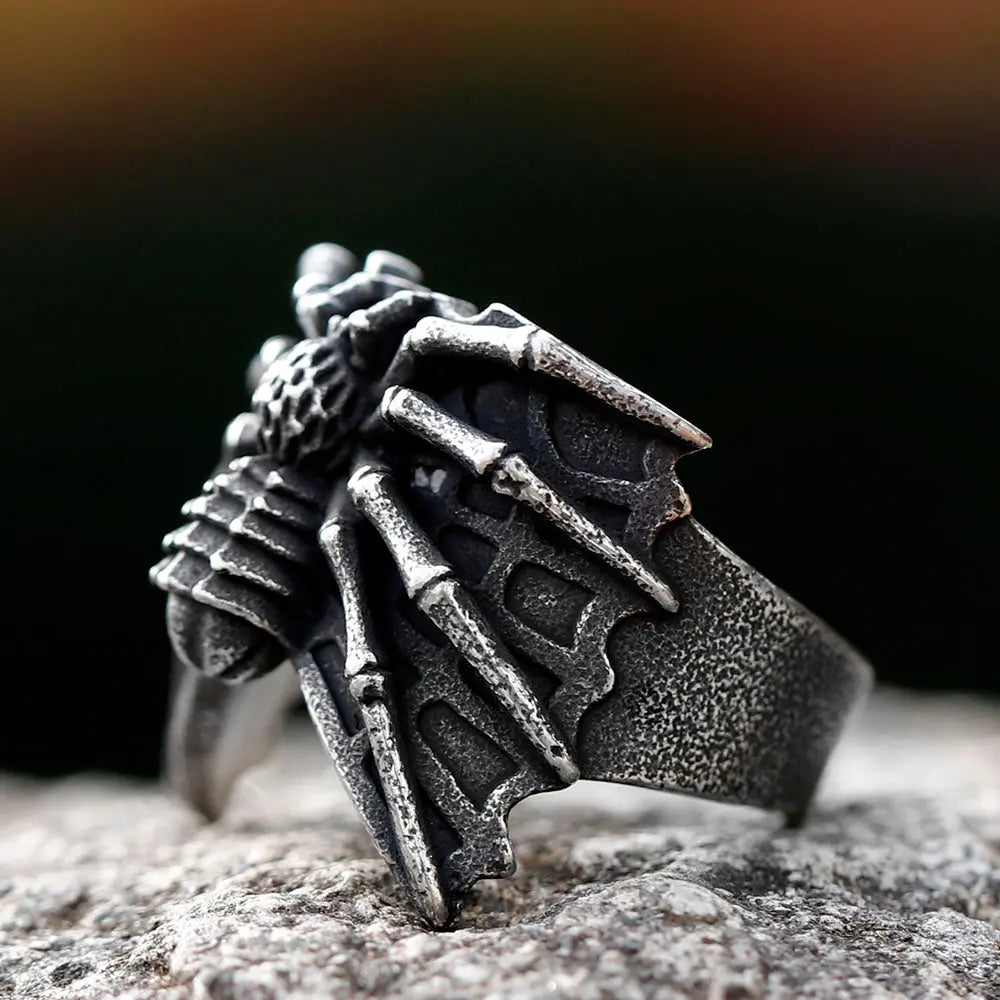 Stereoscopic Spider Stainless Steel Ring VRAFI