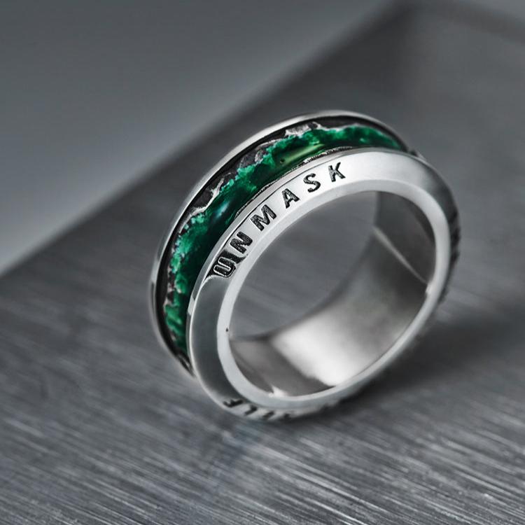 Sterling Silver Emerald Rotating Ring