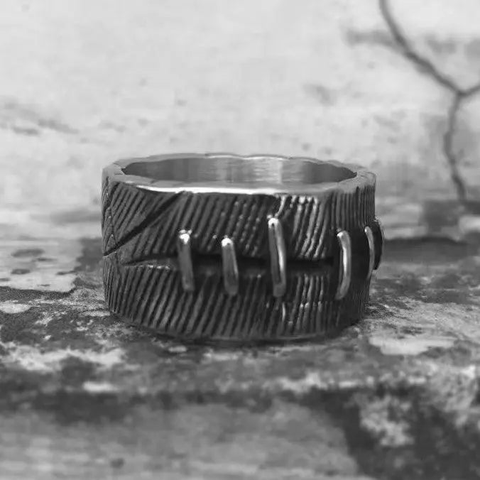 Stitching Stainless Steel Ring - Vrafi Jewelry