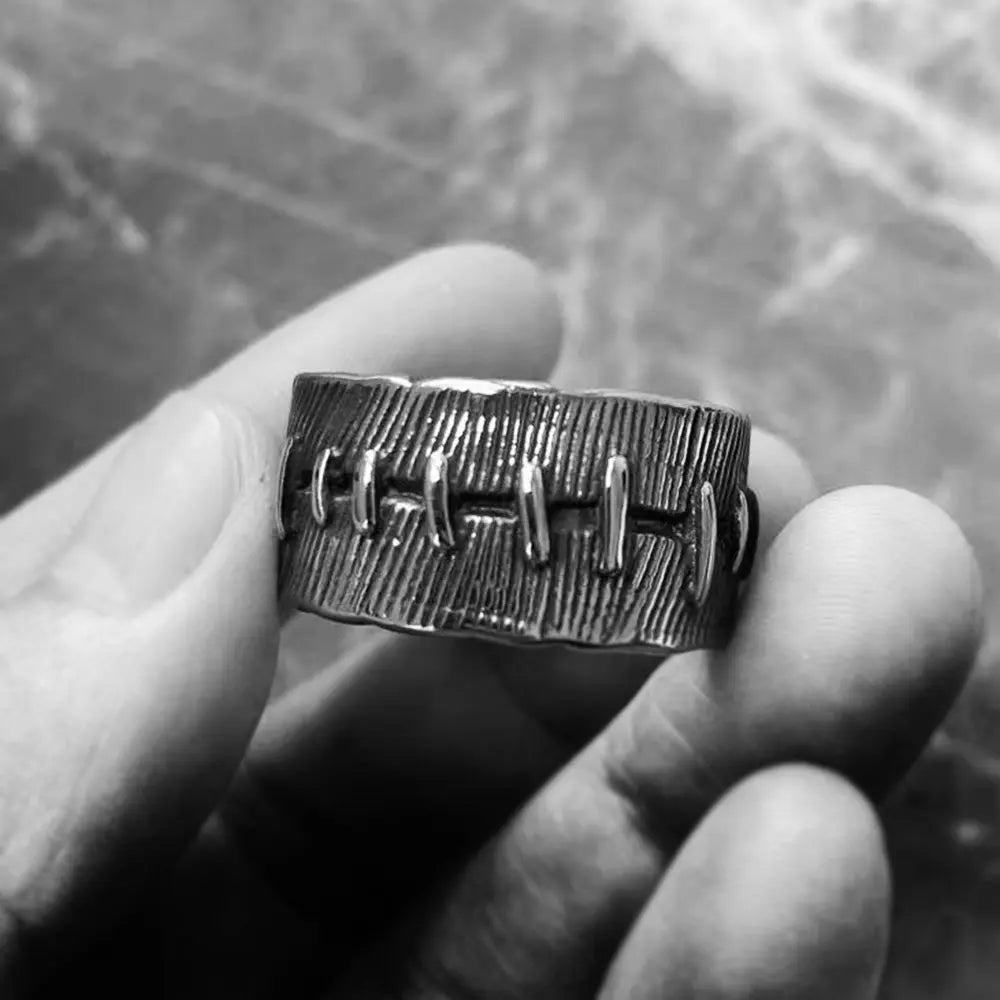 Stitching Stainless Steel Ring - Vrafi Jewelry