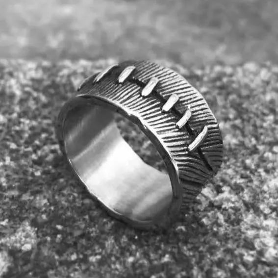 Stitching Stainless Steel Ring - Vrafi Jewelry