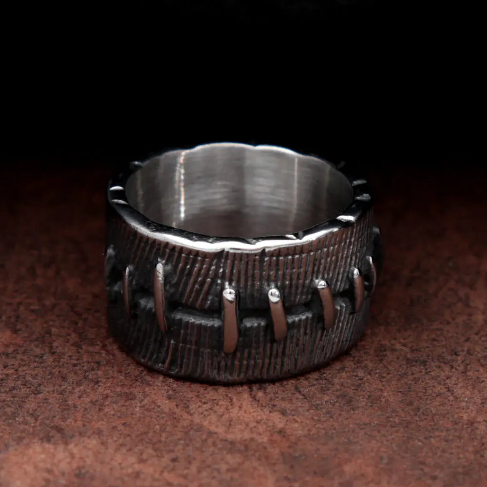 Stitching Stainless Steel Ring - Vrafi Jewelry