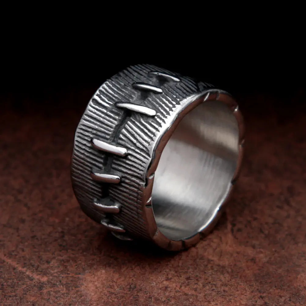 Stitching Stainless Steel Ring - Vrafi Jewelry