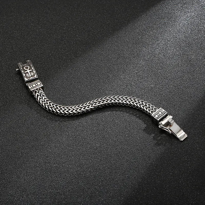 The Ankh Open Box Clasp Stainless Steel Bracelet VRAFI