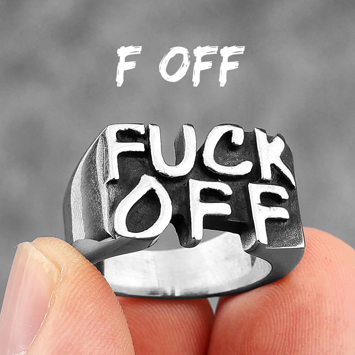 The F Word Punk Retro Stainless Steel Rings VRAFI