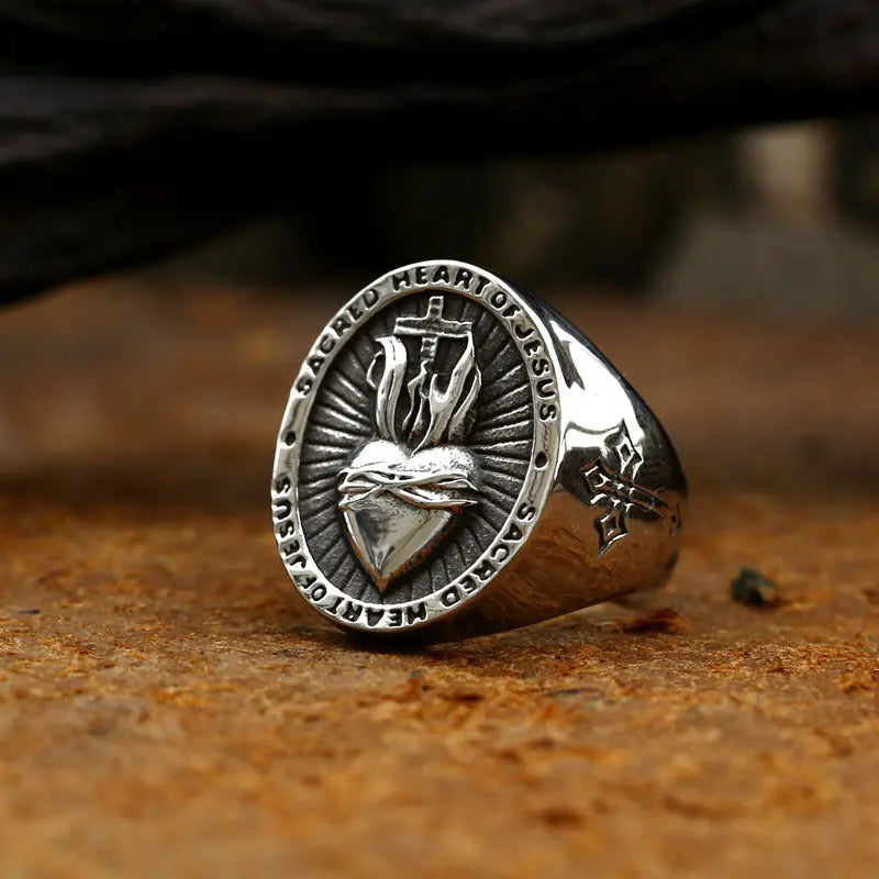 The Sacred Heart Stainless Steel Ring VRAFI