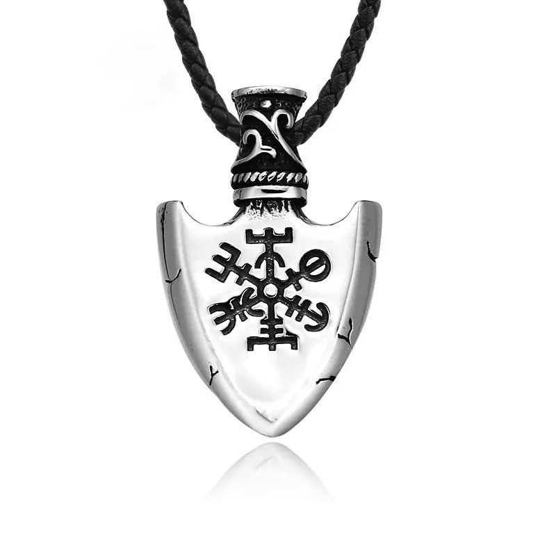 The Vegvísir Spearhead Stainless Steel Pendant - Vrafi Jewelry