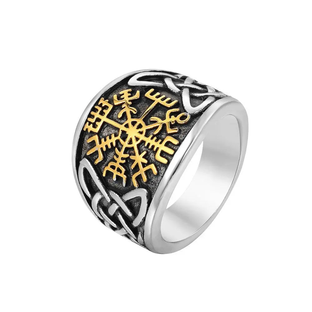 The Viking Vegvísir Stainless Steel Ring VRAFI