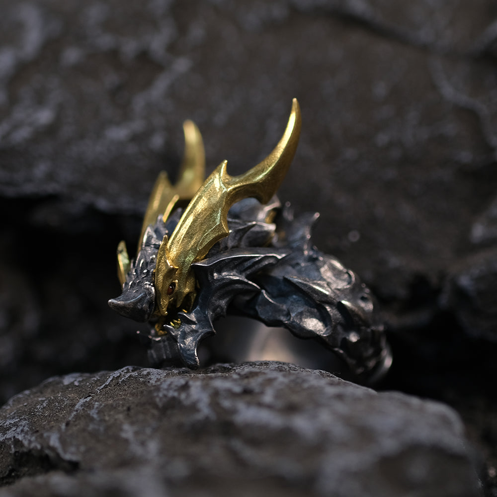 The Darken Dragon Silver Ring