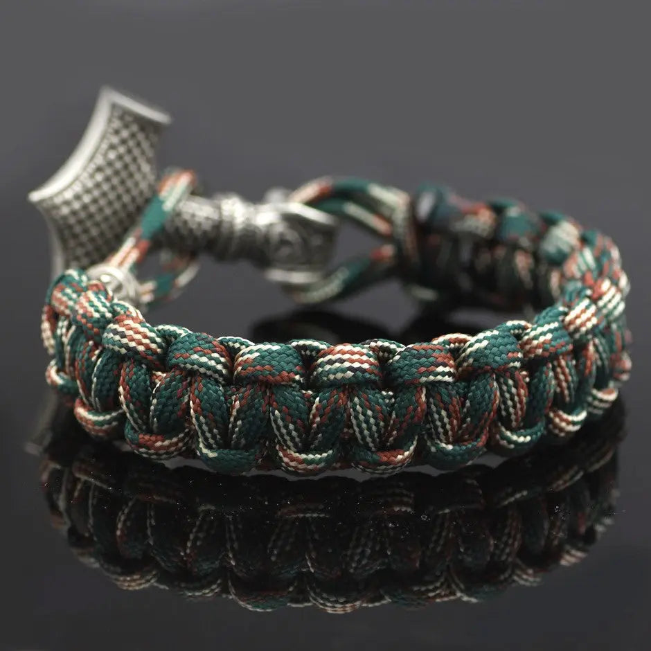 Thor's Hammer Braided Rope Viking Bracelet VRAFI