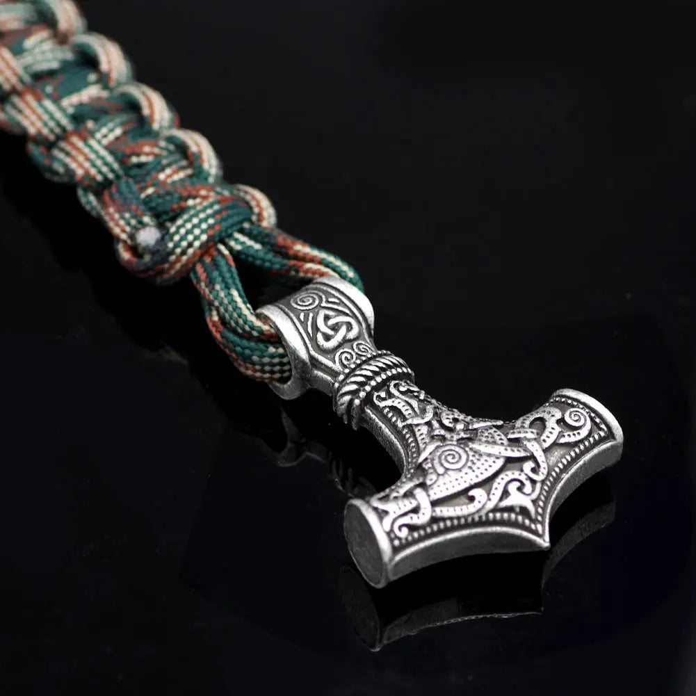 Thor's Hammer Braided Rope Viking Bracelet VRAFI