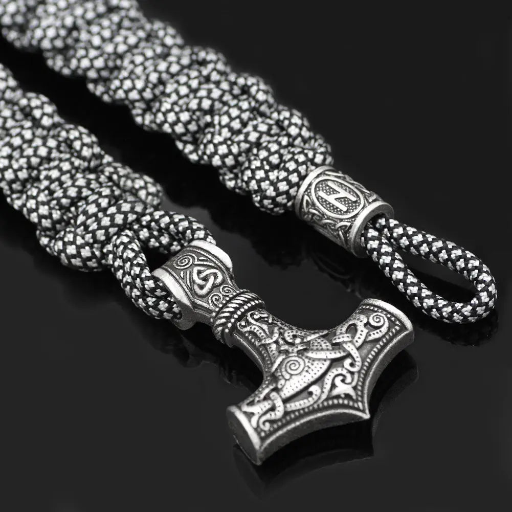 Thor's Hammer Braided Rope Viking Bracelet VRAFI