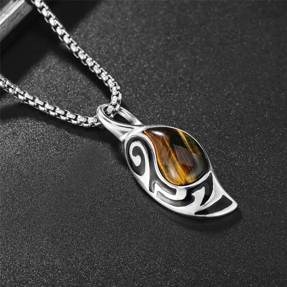 Tiger-Eye Stone Vintage Pendant VRAFI