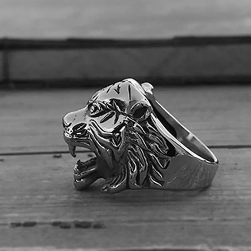 Tiger Head Stainless Steel Ring - Vrafi Jewelry