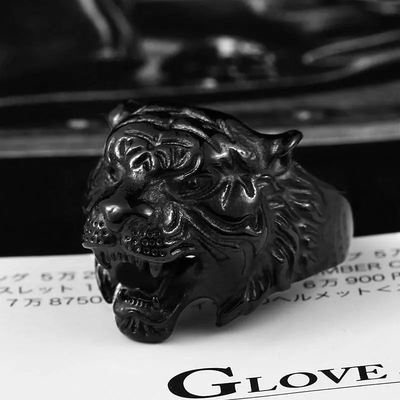 Tiger Head Stainless Steel Ring - Vrafi Jewelry