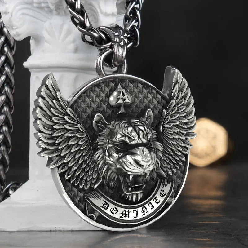 Tiger With Wings Stainless Steel Pendant VRAFI