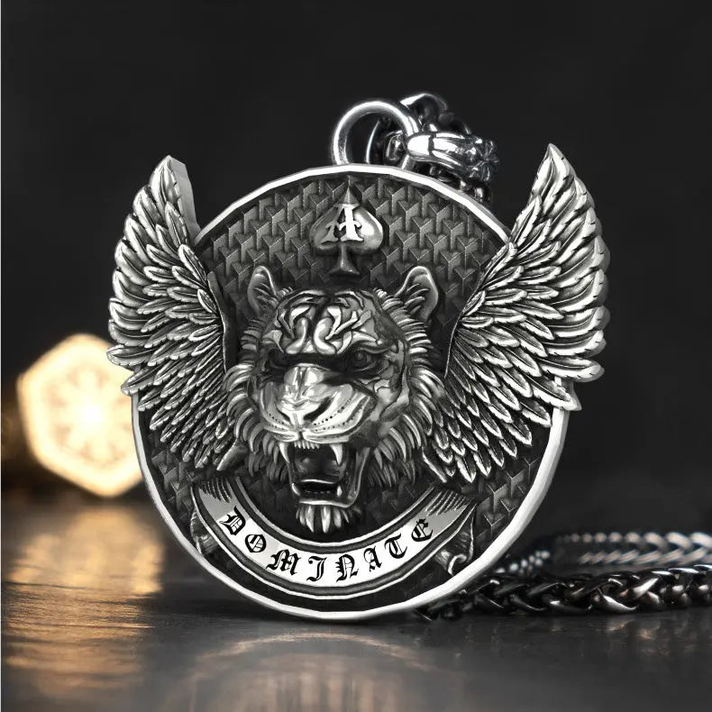 Tiger With Wings Stainless Steel Pendant VRAFI