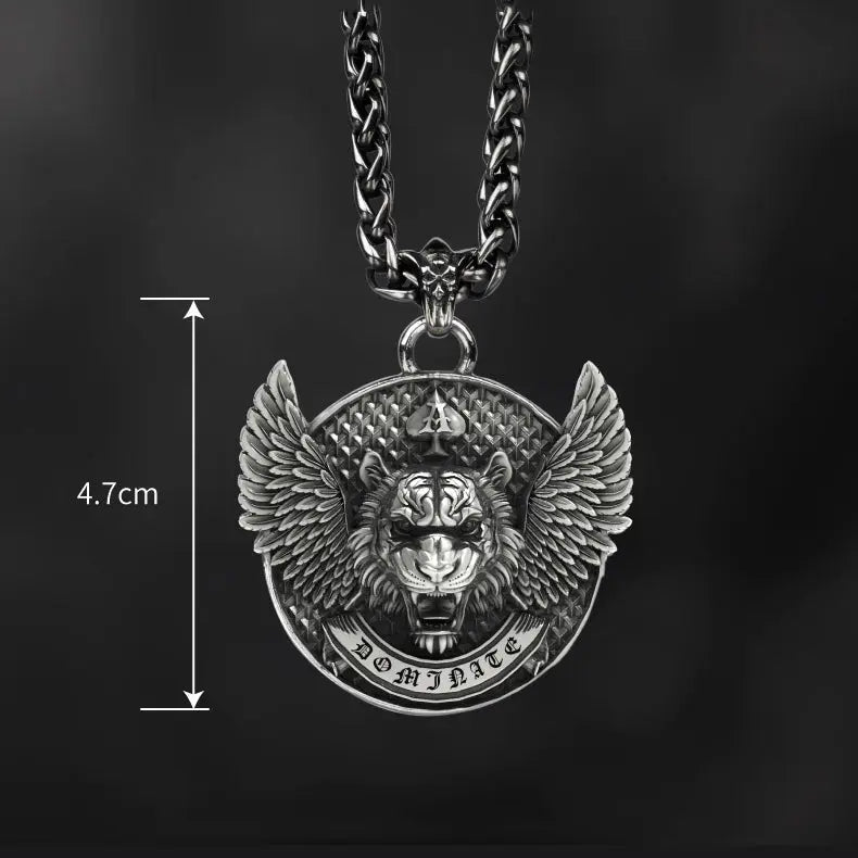 Tiger With Wings Stainless Steel Pendant VRAFI