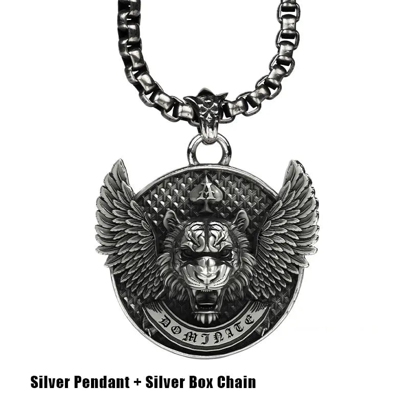 Tiger With Wings Stainless Steel Pendant VRAFI