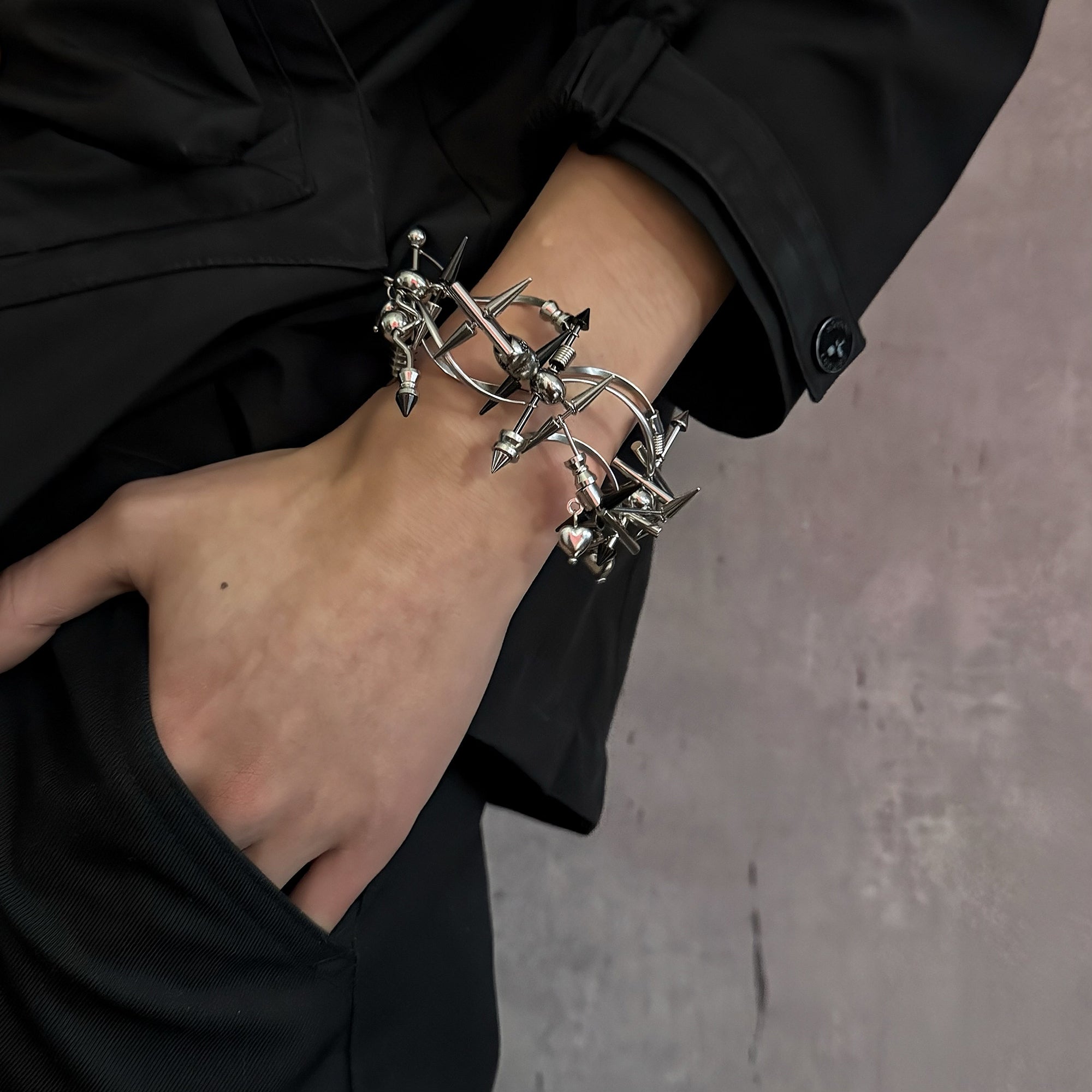 Titanium Steel Thorn Hollow Design Bracelet