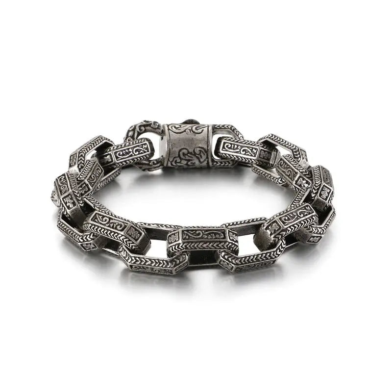 Totem Cable Link Stainless Steel Heavy Bracelet - Vrafi Jewelry