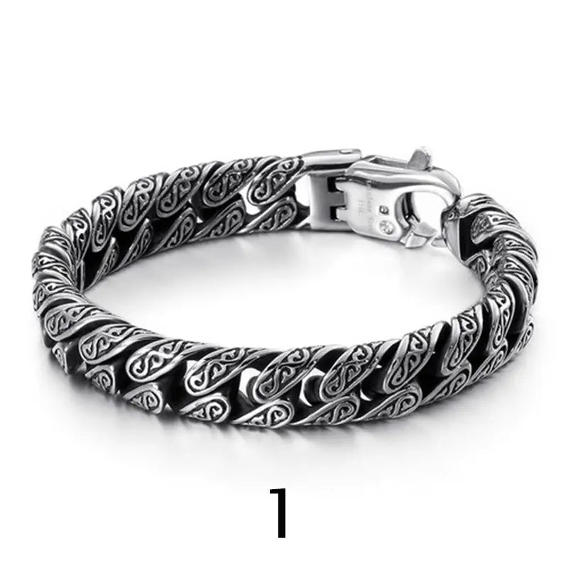 Totem Pattern Cuban Bracelet - Vrafi Jewelry