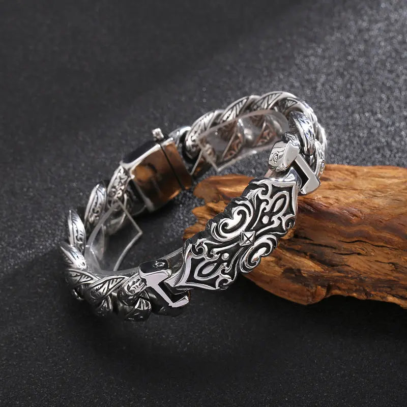 Totem Style Open Box Clasp Stainless Steel Bracelet VRAFI