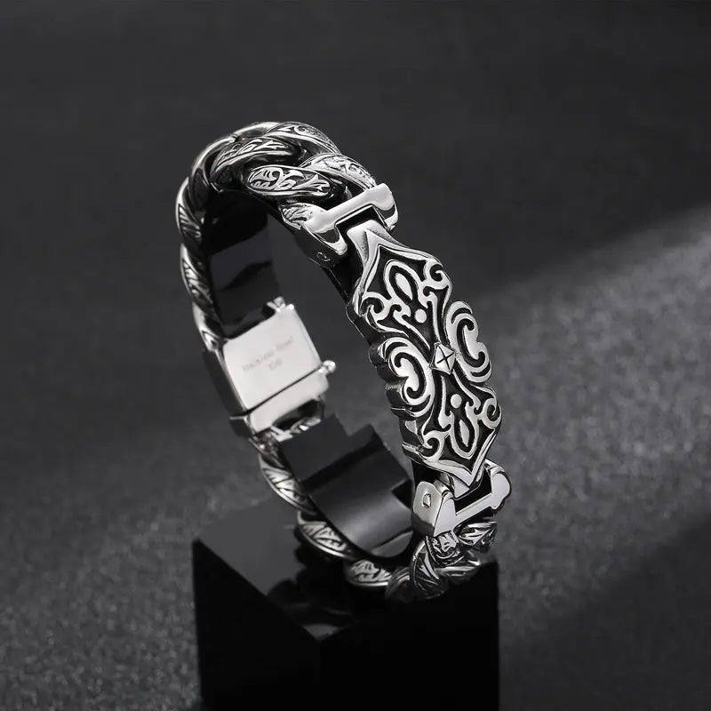 Totem Style Open Box Clasp Stainless Steel Bracelet VRAFI