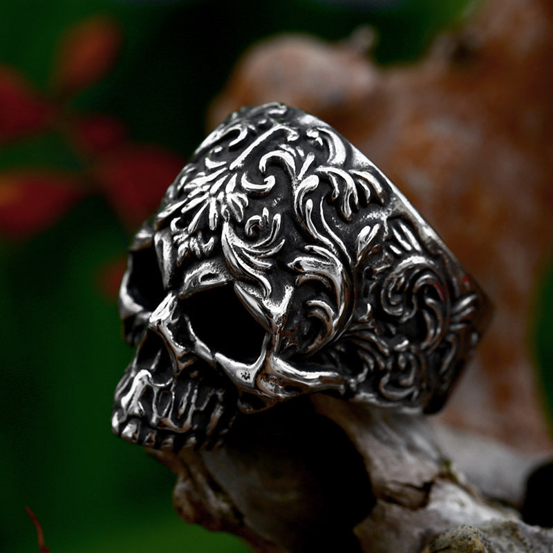 Totem Skull Stainless Steel Ring-Vrafi Jewelry