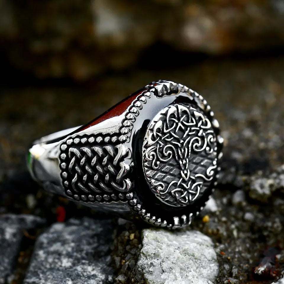 Tree of Life Drip glue Stainless Steel Ring - Vrafi Jewelry