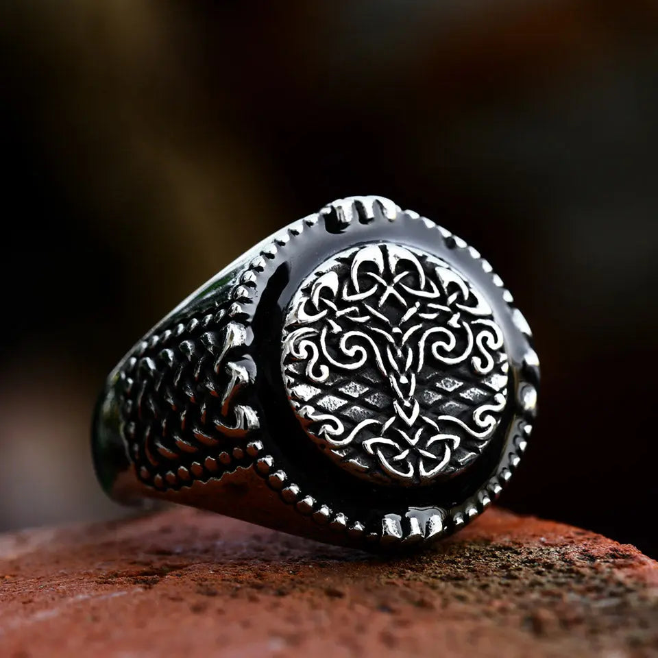 Tree of Life Drip glue Stainless Steel Ring - Vrafi Jewelry