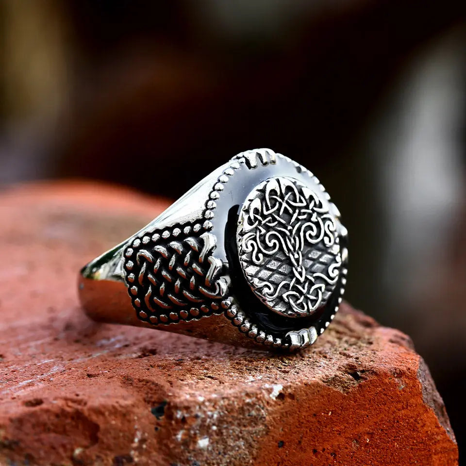 Tree of Life Drip glue Stainless Steel Ring - Vrafi Jewelry