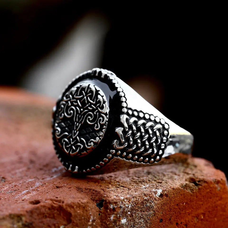 Tree of Life Drip glue Stainless Steel Ring - Vrafi Jewelry