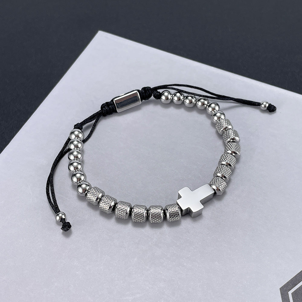 Bracelet Perlé Acier Inoxydable Albâtre