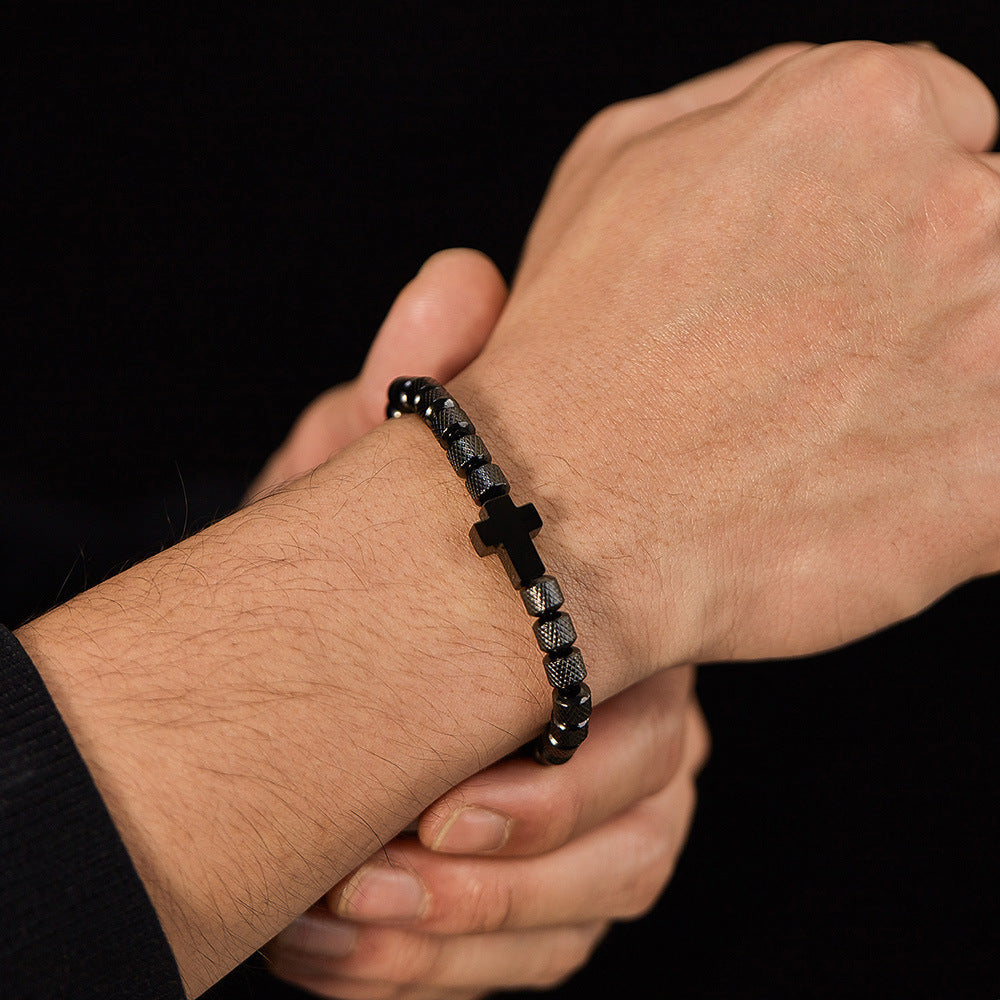 Bracelet Perlé Acier Inoxydable Albâtre