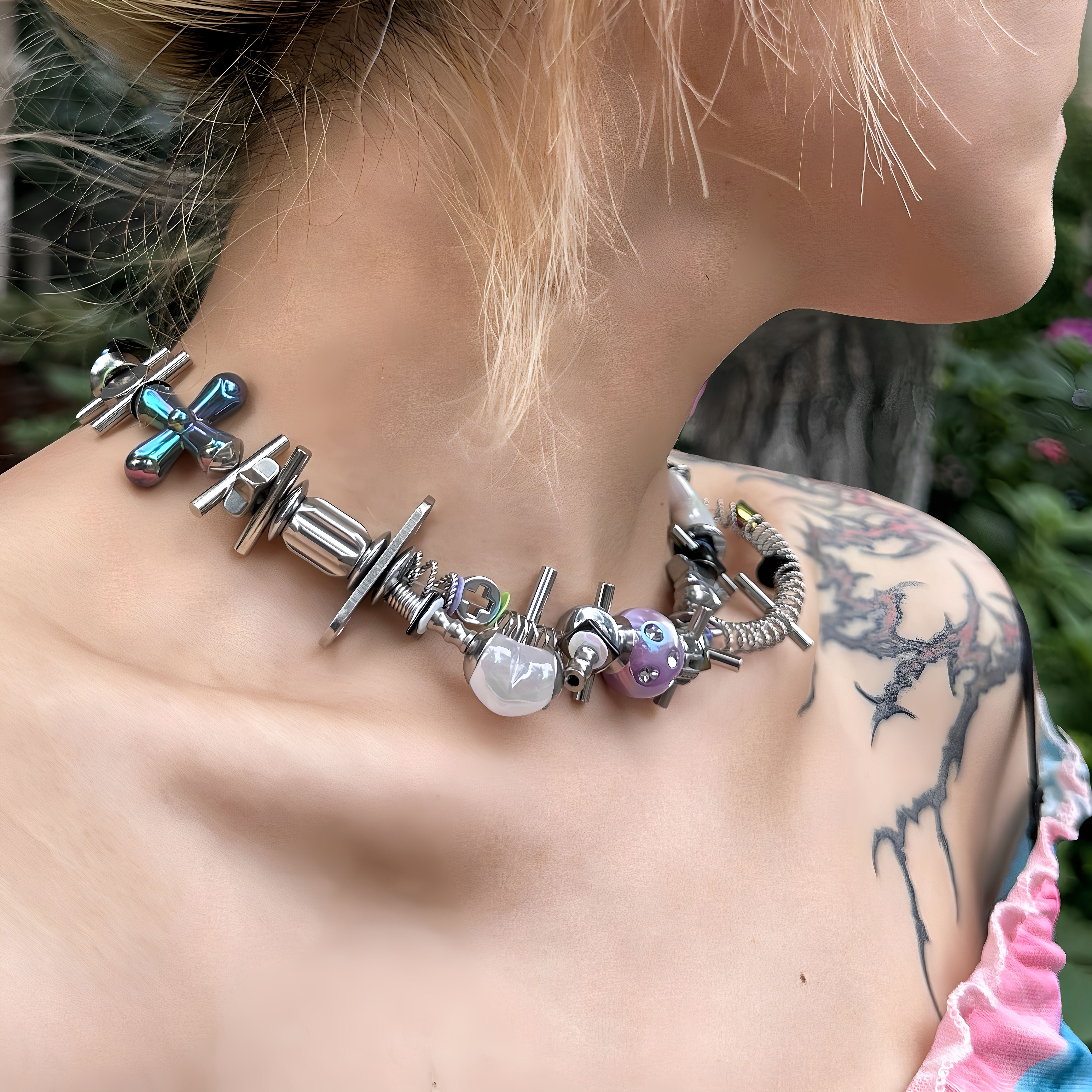 Trendy Colorful Bead Necklace
