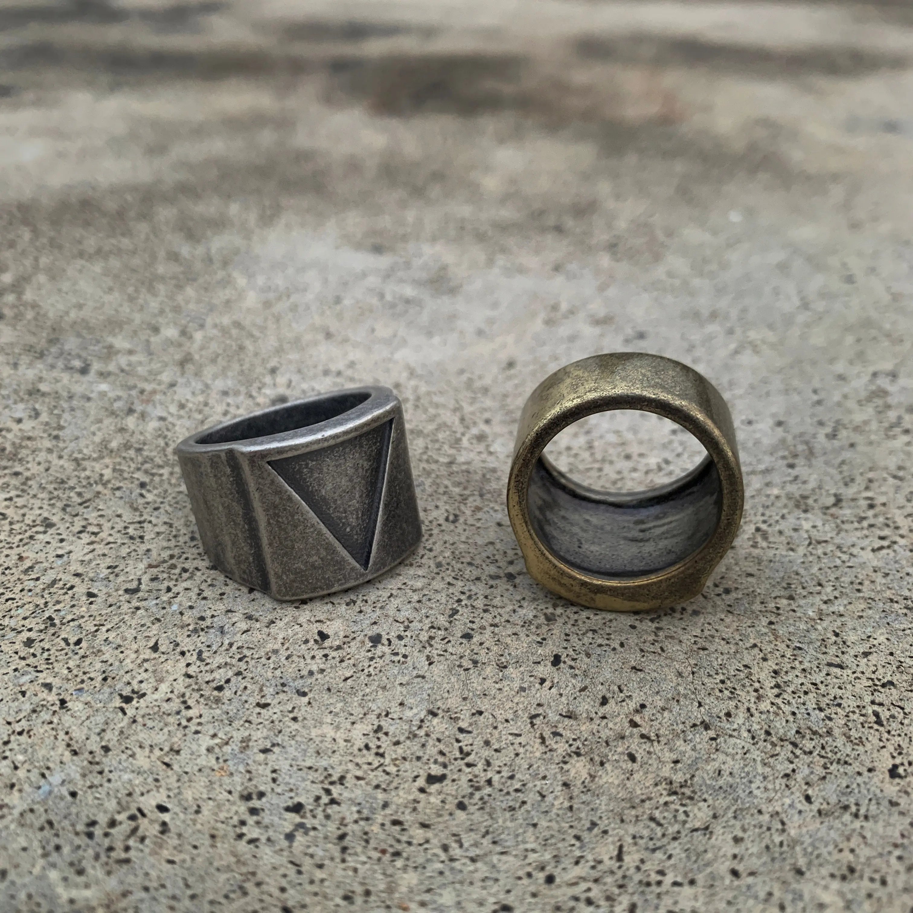 Triangle Geometric Stainless Steel Ring - Vrafi Jewelry