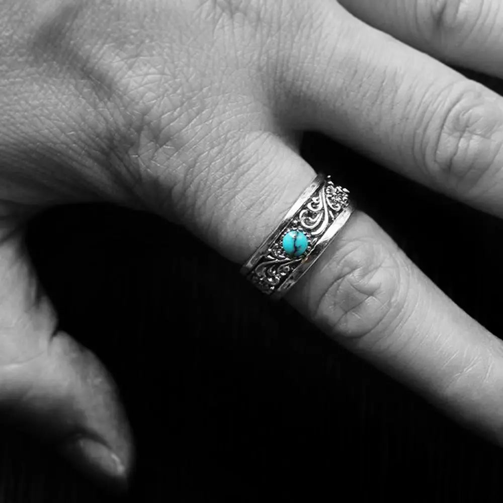 Turquoise Handmade Silver Ring - Vrafi Jewelry