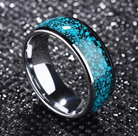 Turquoise Star Stainless Steel Ring ZJJ