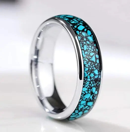 Turquoise Star Stainless Steel Ring ZJJ