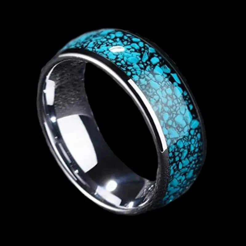 Turquoise Star Stainless Steel Ring ZJJ