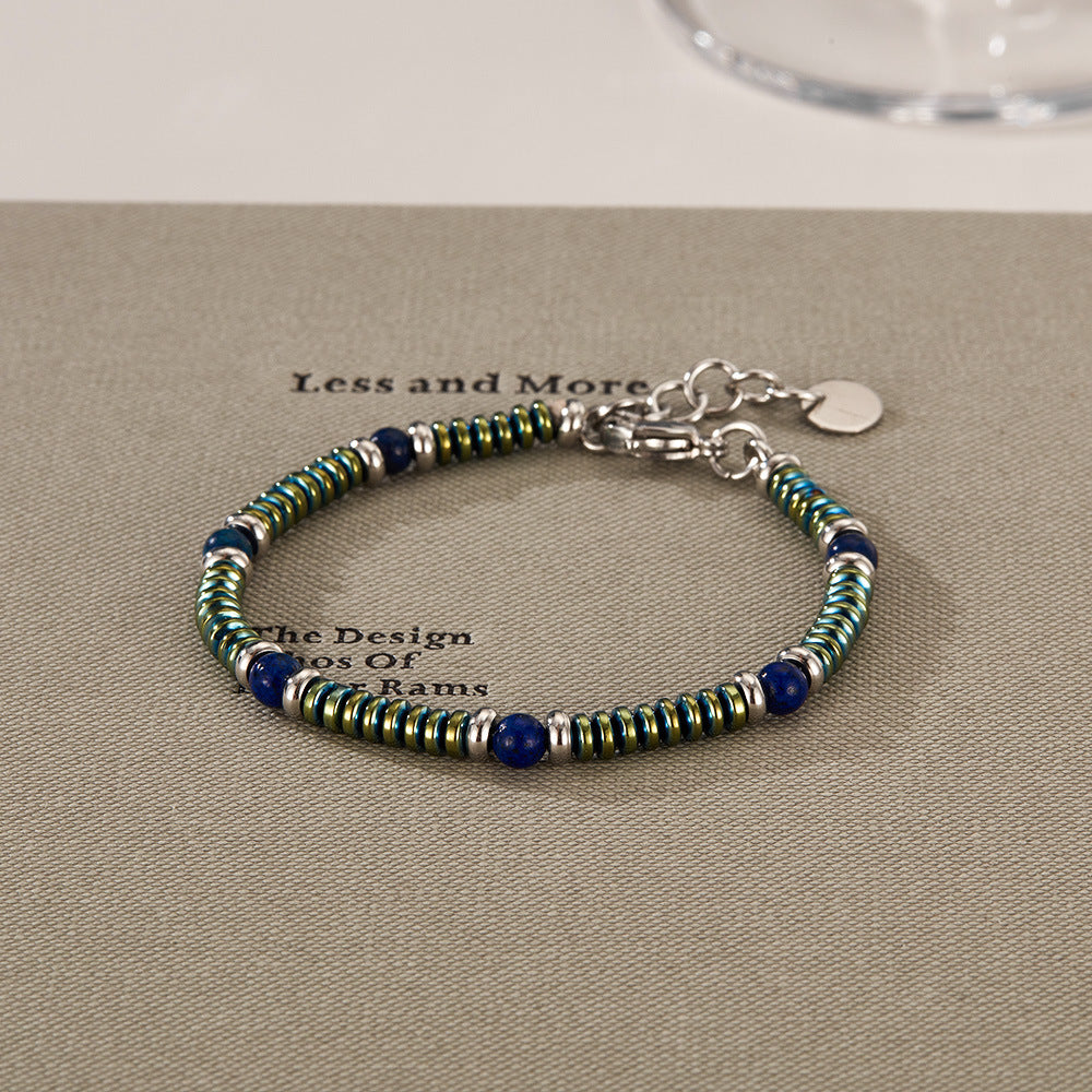 Turquoise and Lapis Lazuli Beaded Bracelet