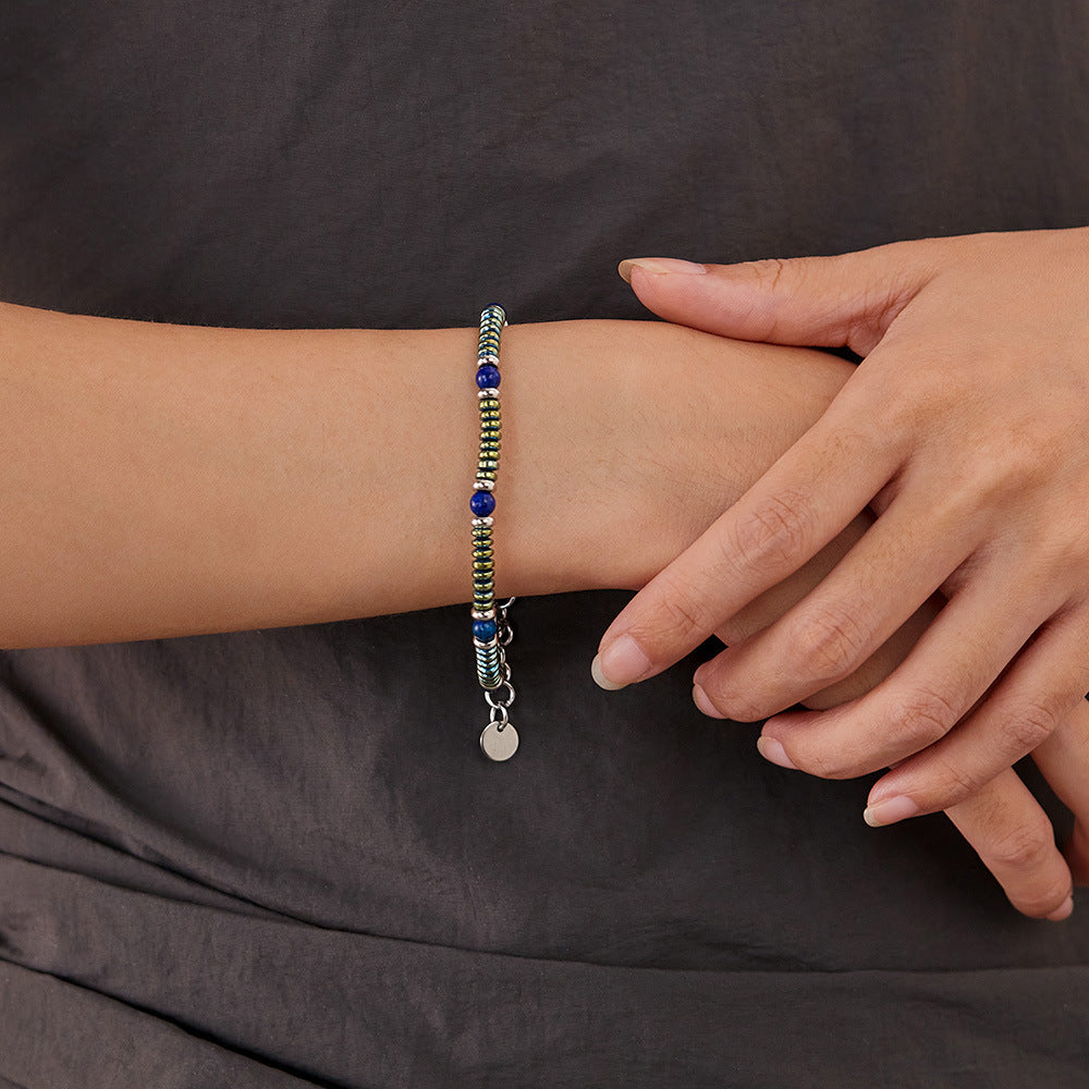 Turquoise and Lapis Lazuli Beaded Bracelet