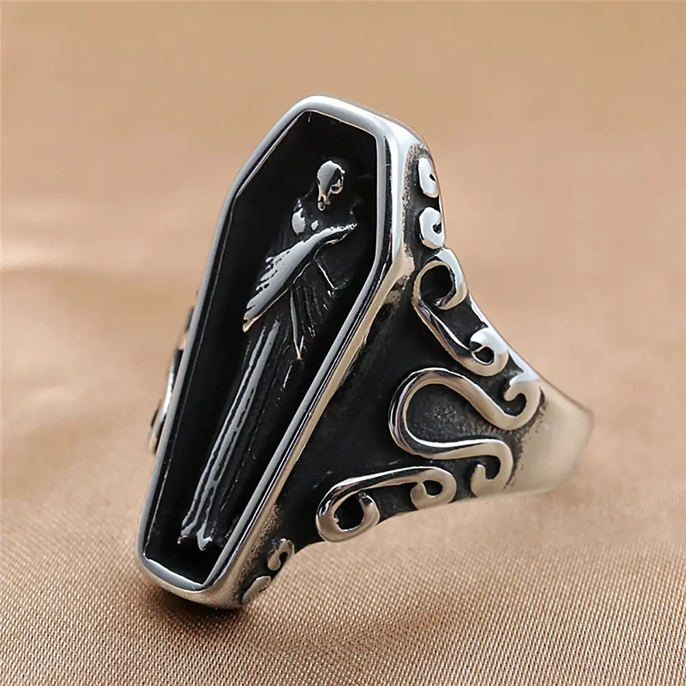 Vampire Coffin Stainless Steel Ring - Vrafi Jewelry